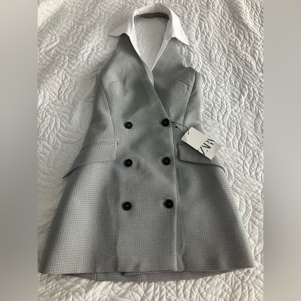 Zara Gray Double-Breasted Dress- sold out everywhere
